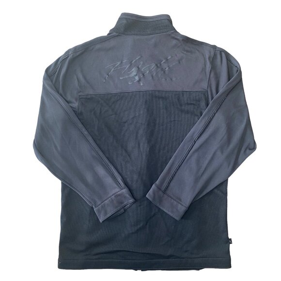 Nike Air Jordan Flight Jacket Mens Medium Full Zip Logo Jumpman Black - Picture 2 of 10